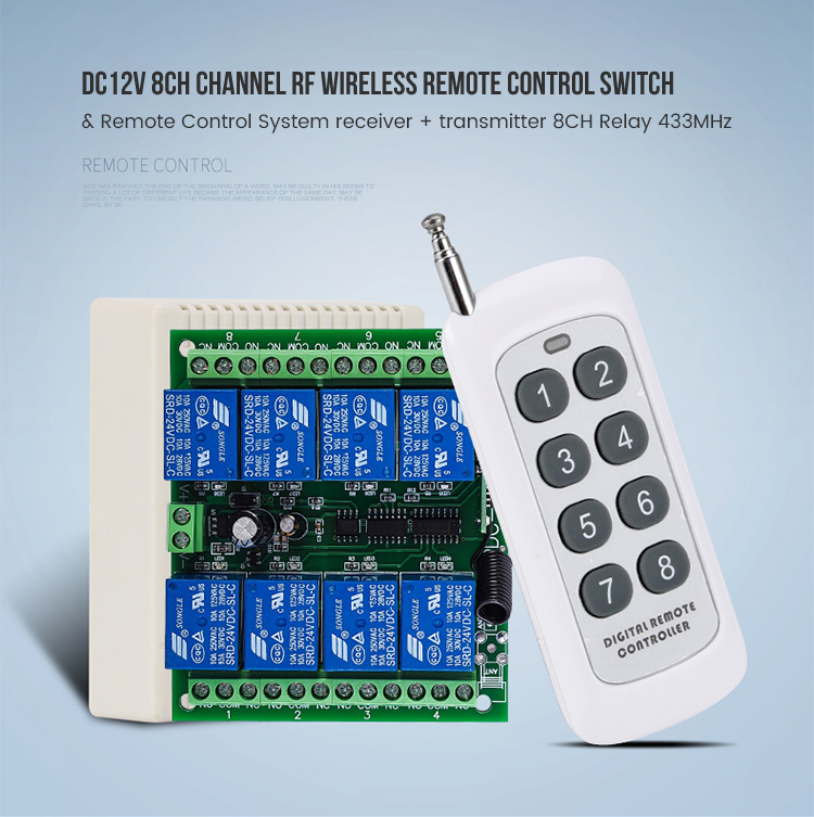 8CH channel RF Wireless Remote Control Switch