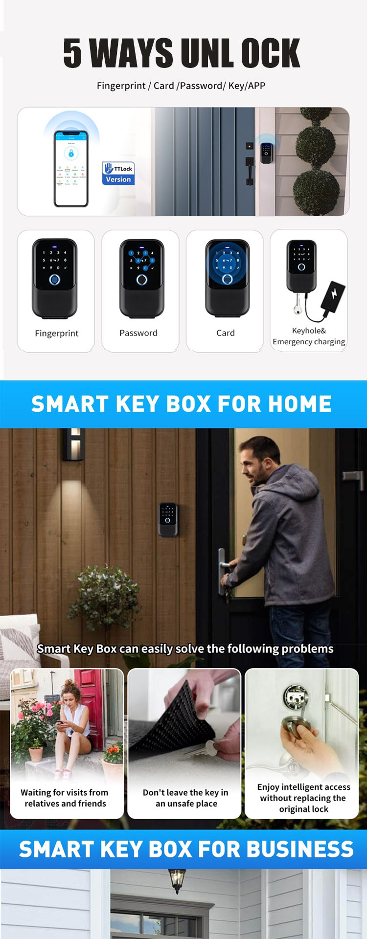 Wasserdichte Smart Key Lock Box